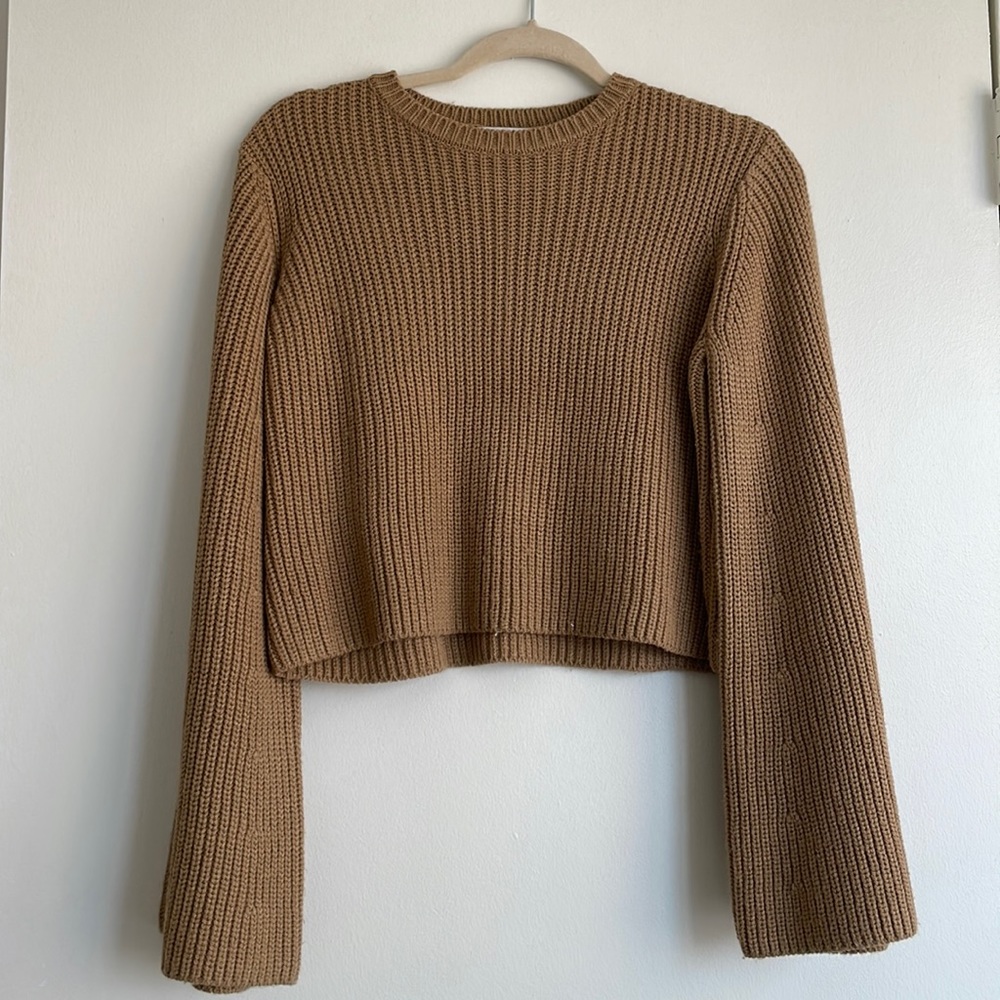 Zara wide sleeve cropped sweater